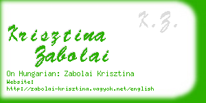 krisztina zabolai business card